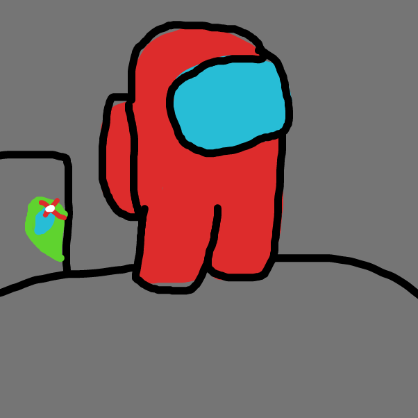 Someone behind Red, it's green, he very sus. - Online Drawing Game Comic Strip Panel by Tfa234