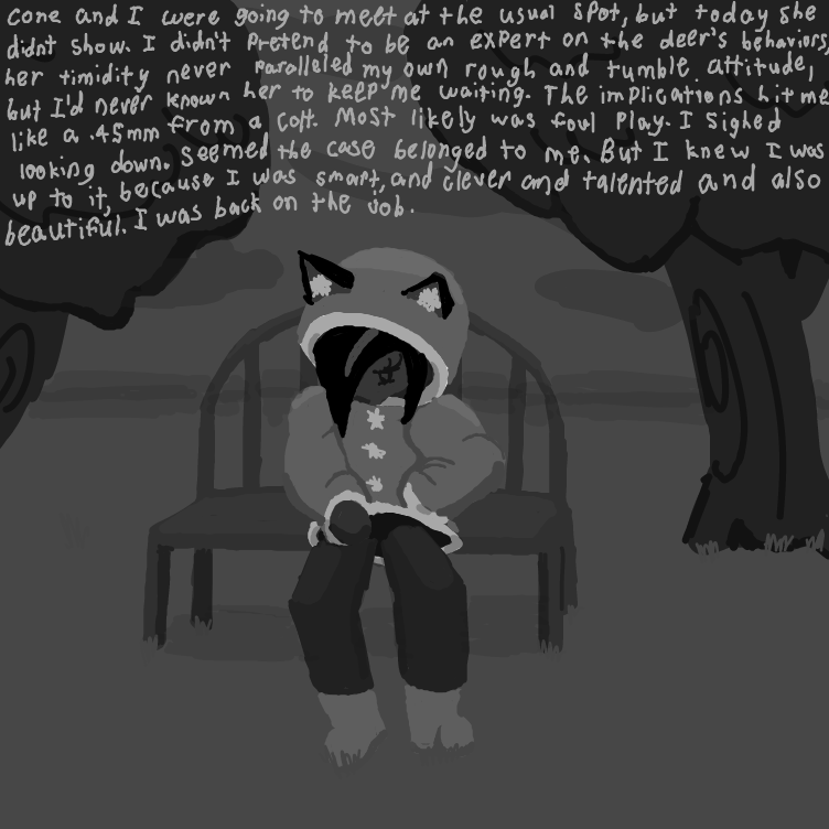 Drawing in Muffin Investigation (Disappearing Deers) by Setin