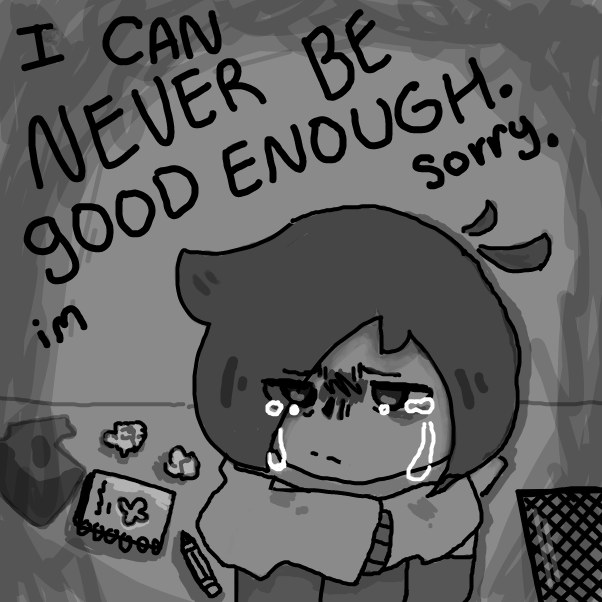 I Allways feel the need to be perfect, and when I'm not I feel that i let people down. so this is Kinda what it's based off of.  - Online Drawing Game Comic Strip Panel by Umanix