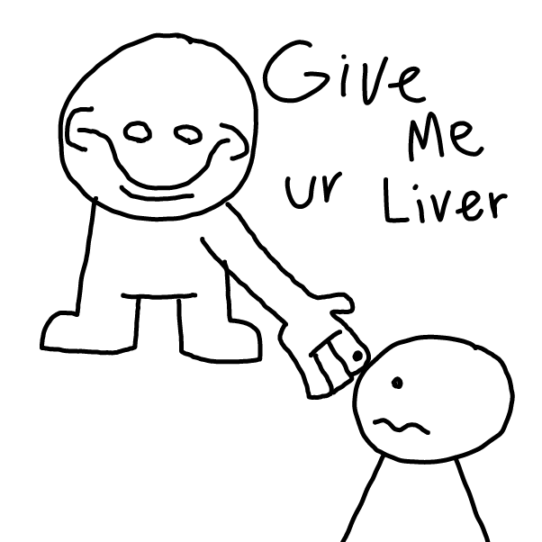 Drawing in Give me your liver by ARIM