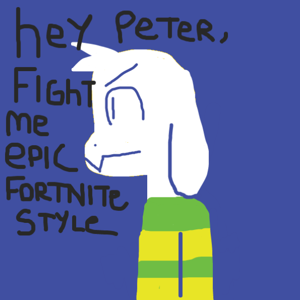 Asriel wants to fight Peter Griffin epic Fortnite style. - Online Drawing Game Comic Strip Panel by Ant