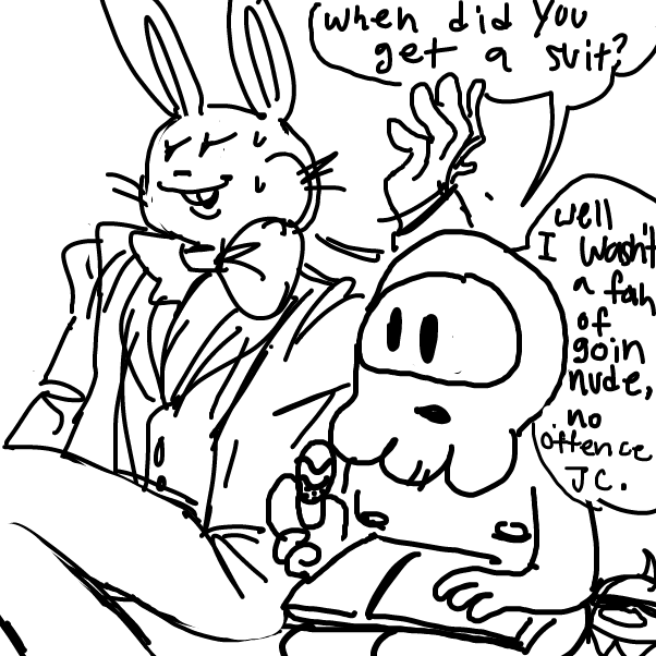 Drawing in Naked Jesus And The Dressed Easter Bunny by Chumky