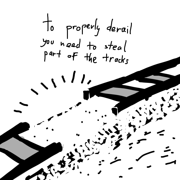 this is usually stopped by the fact that tracks tend to be very heavy and thus hard to steal - Online Drawing Game Comic Strip Panel by Peyocay