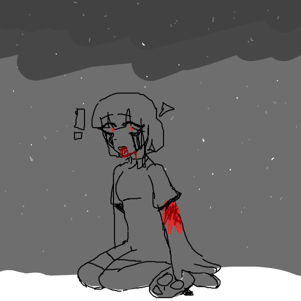Drawing in Wounded severely.. by Scythesowner2
