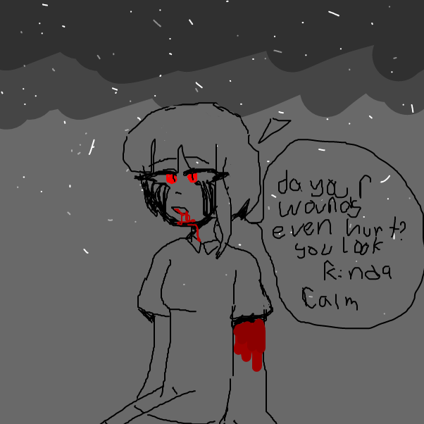 Drawing in Wounded severely.. by Scythesowner2