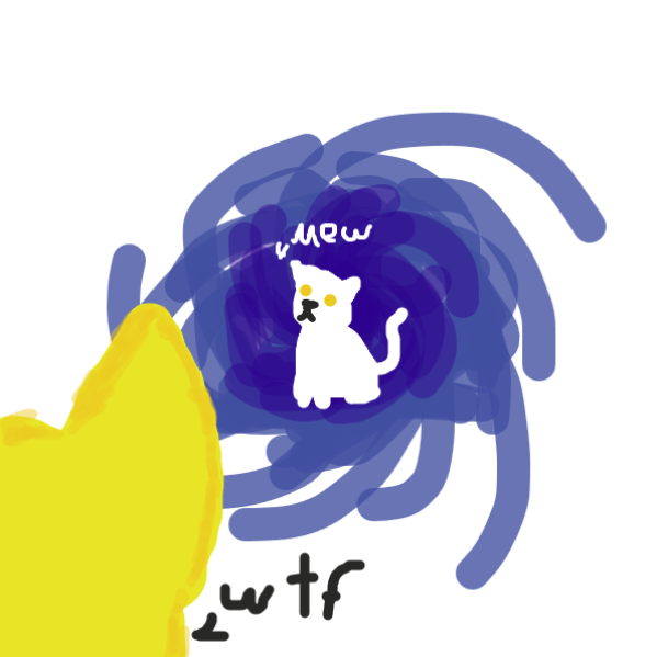 it's the gold-eye cat from the nt_partlycloudy comic - Online Drawing Game Comic Strip Panel by Meow the Fronk