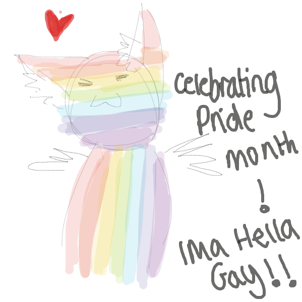 Drawing in happy pride month! by Roodles_Doodles