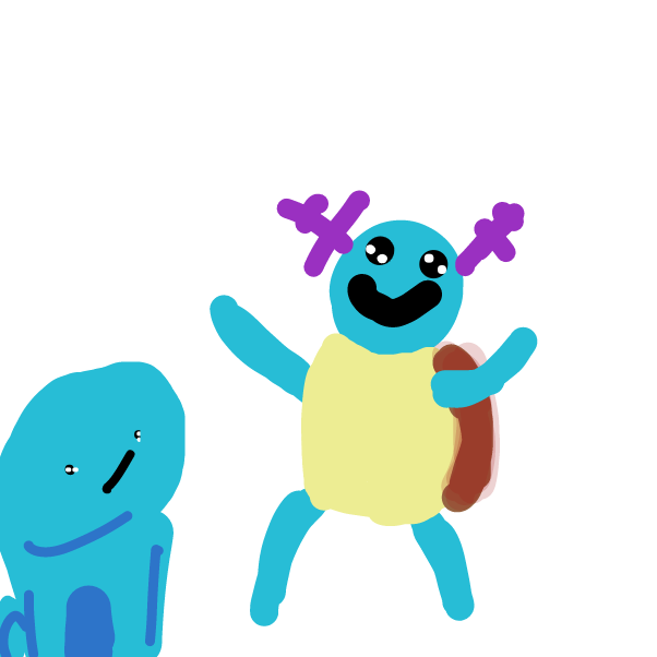 Drawing in squirtle taking off shell by boneHed