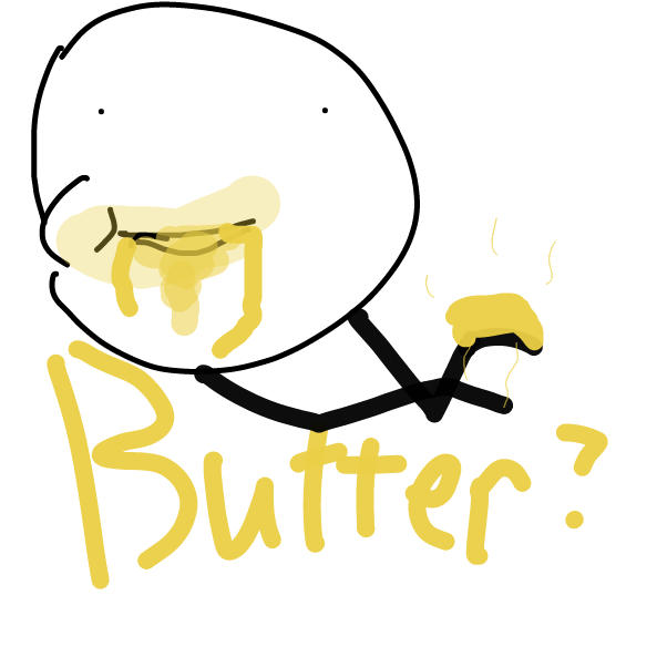 Drawing in butter guy. by boneHed