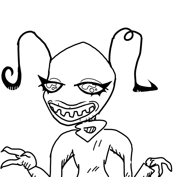 Drawing in oingo boingo comic art style by Elle