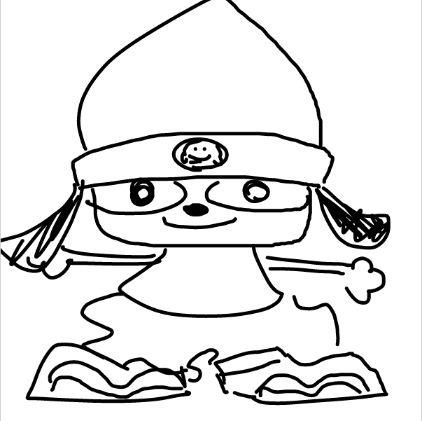 Drawing in parappa the rapper by FifaSam