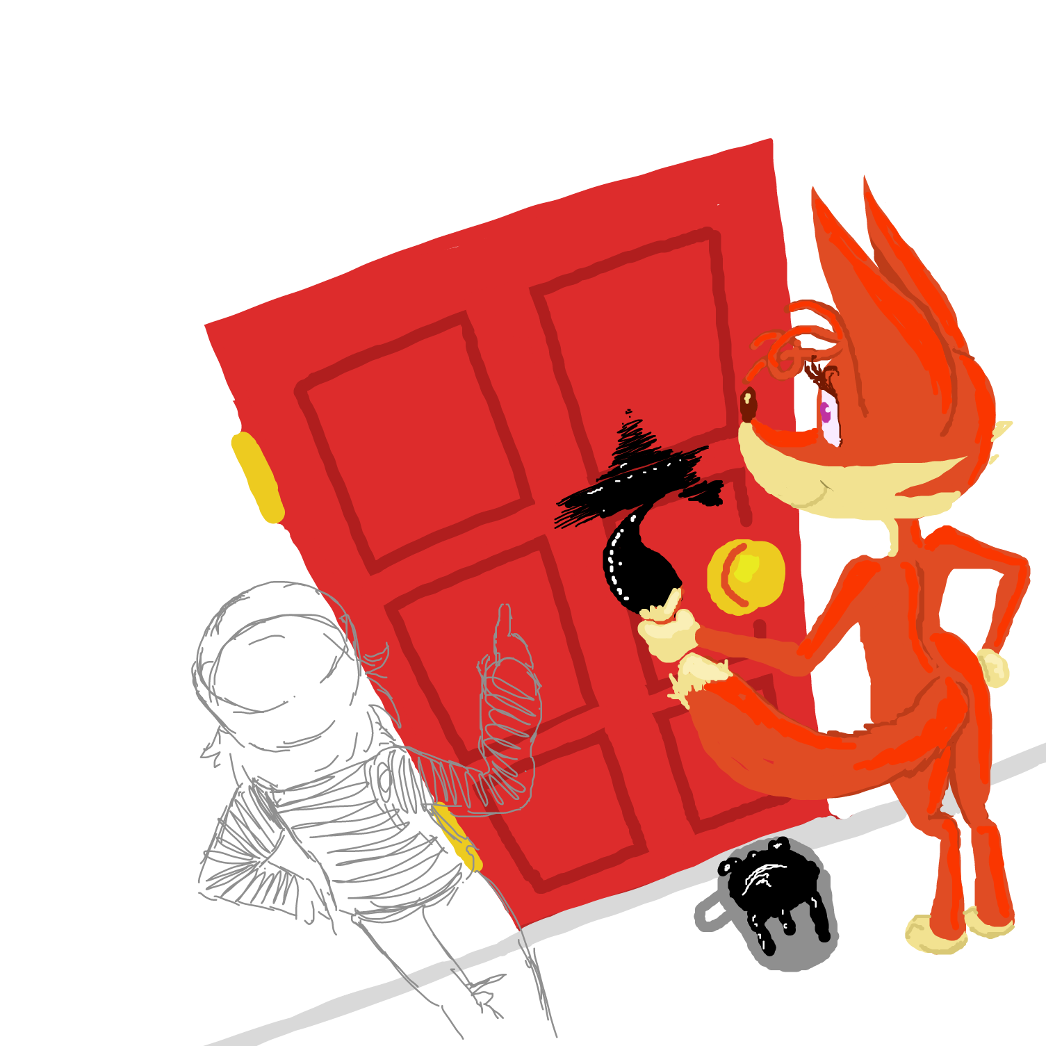 Drawing in I see a red door by TFD