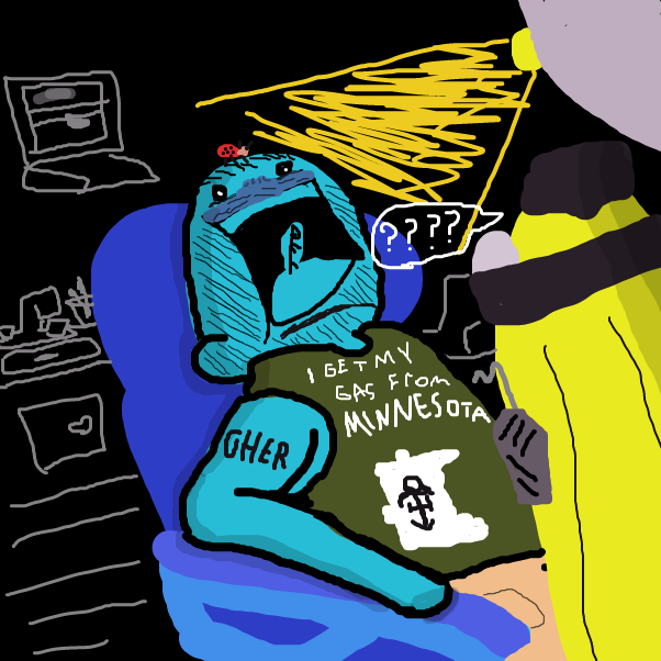 A generic trip to the dentist for Dylan. (The mid-30's matchstick grease salesman with a glowing femur) - Online Drawing Game Comic Strip Panel by BananaDoc