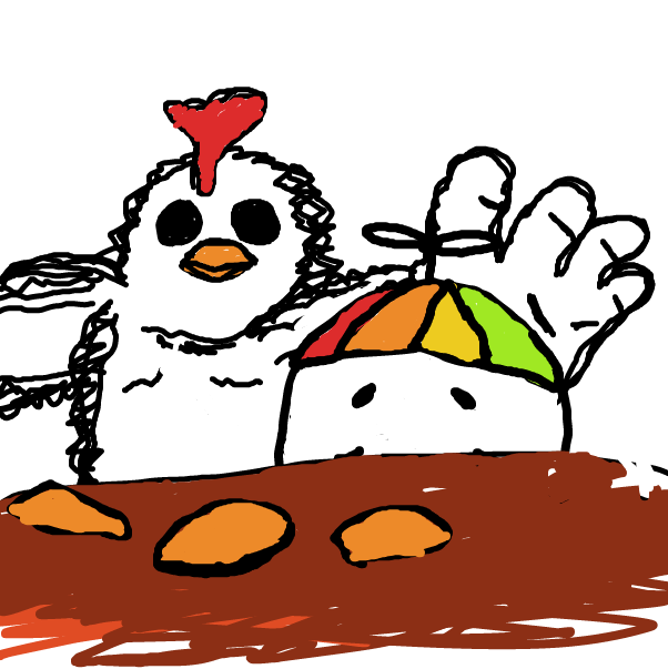 Drawing in Chicken Fingers by CloudVanilla