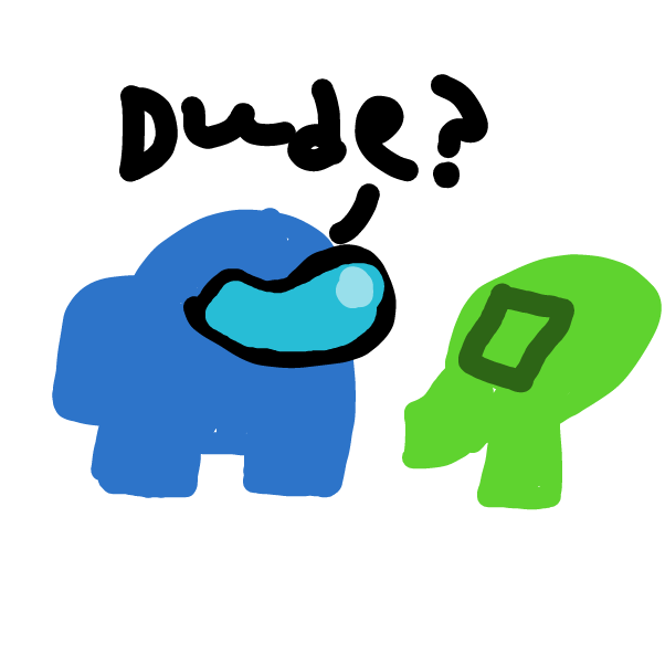 Blue notices the sussy green. Hes also about to call a meeting - Online Drawing Game Comic Strip Panel by Z.The.Comic