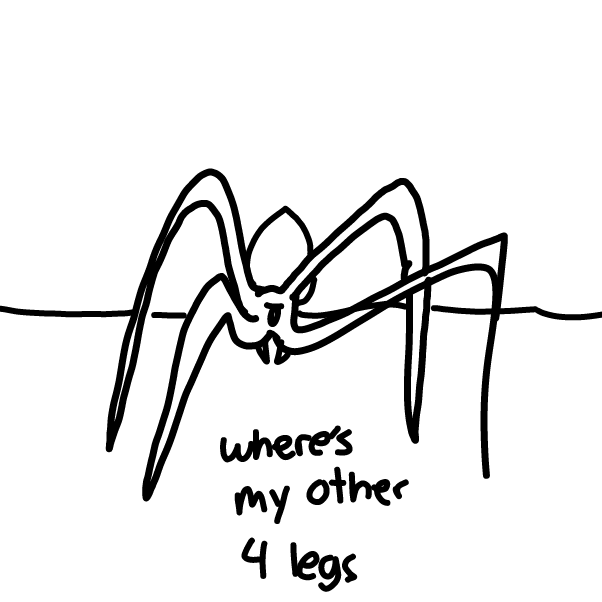 Drawing in spider thing by Elle