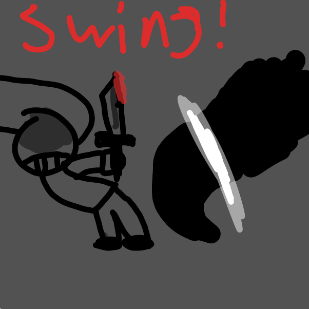 Z just chopped the sussy's arm off - Online Drawing Game Comic Strip Panel by Z.The.Comic