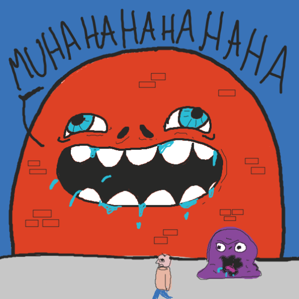 Drawing in evil laugh by joshyouart