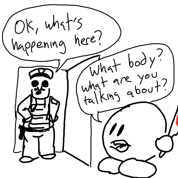 Drawing in Kirby murdered someone by Sabandija