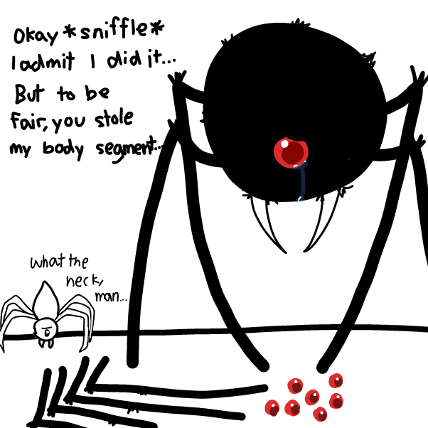 Drawing in spider thing by Elle