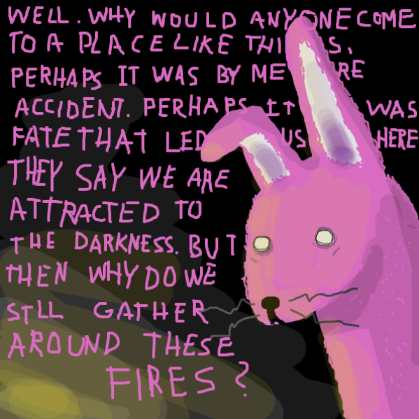 The darkness has already consumed the bunny, i guess. - Online Drawing Game Comic Strip Panel by Robro