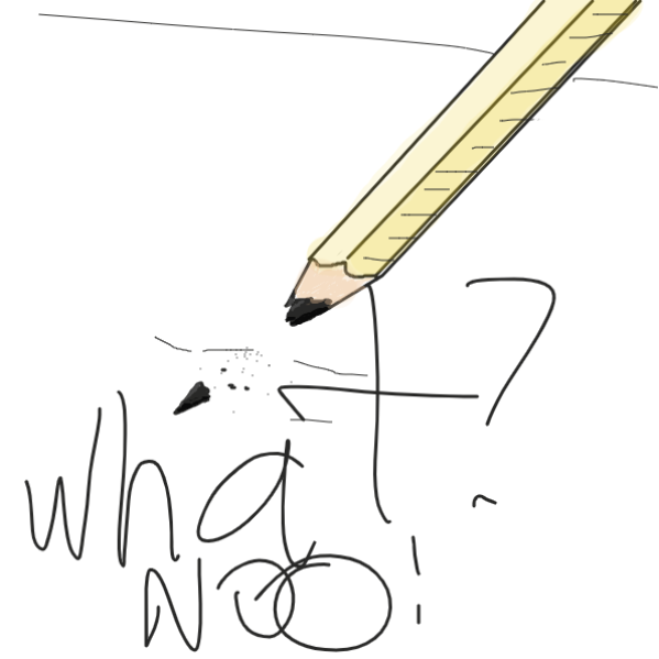 his pencil broke :c . What will he do now? - Online Drawing Game Comic Strip Panel by Robro