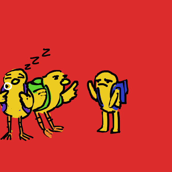 what is with field trips always having to be early in the morning? - Online Drawing Game Comic Strip Panel by Peyocay