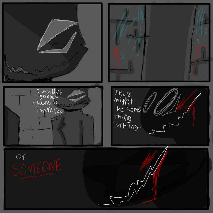 creepy - Online Drawing Game Comic Strip Panel by OneWithTheShadows