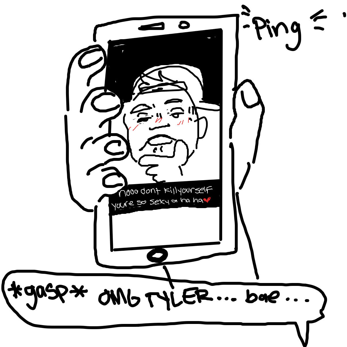 Drawing in I can't take it anymore by Izzy:)