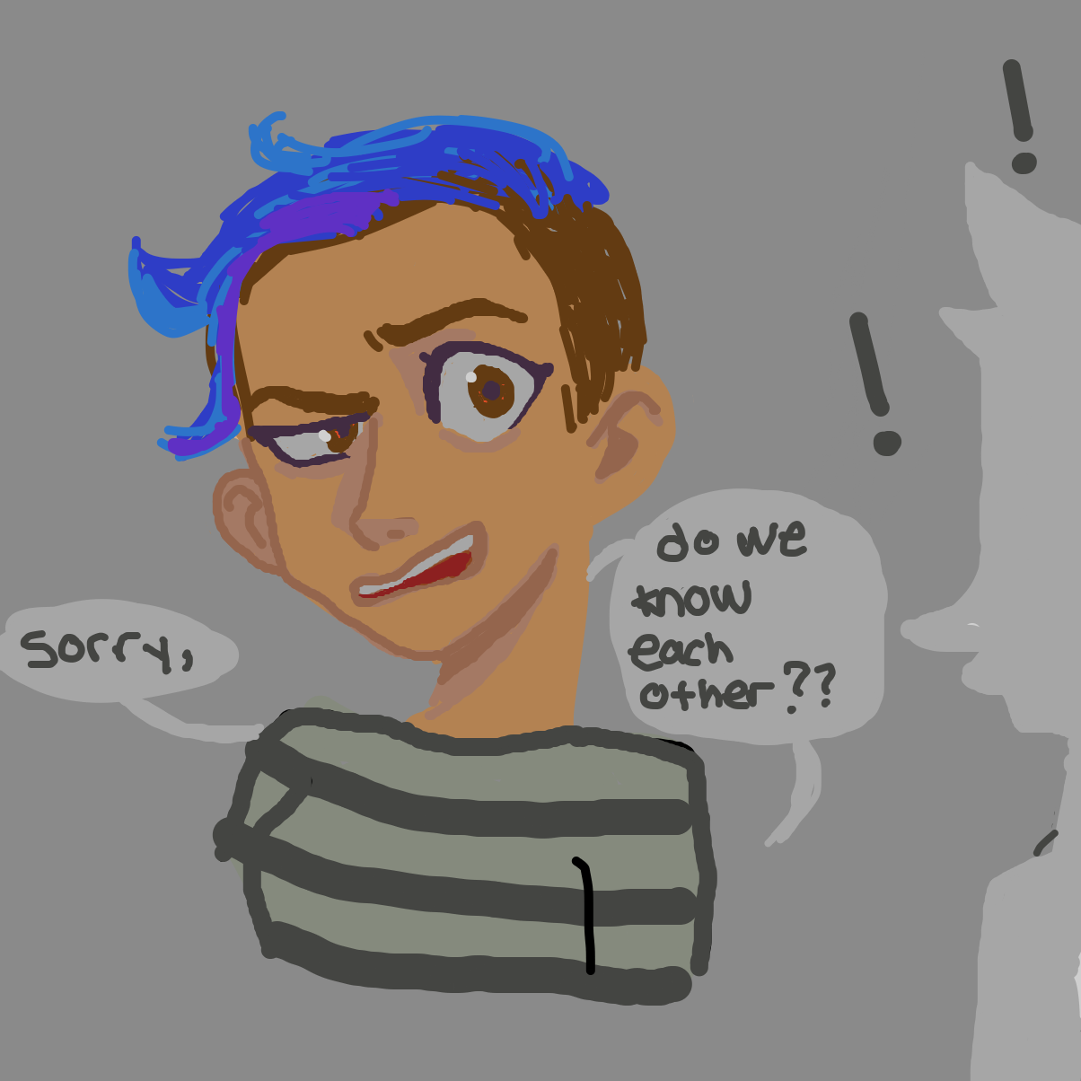 Aj doesn't remember this stranger.... - Online Drawing Game Comic Strip Panel by Izzy:)