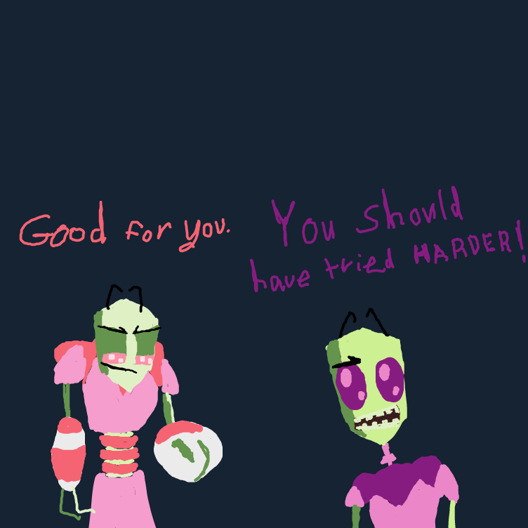 "this superior one—"

"not quite as superior as us of course"

"this less superior than us but still quite superior drawception player will be assigned an art piece to create!" - Online Drawing Game Comic Strip Panel by Timebreak