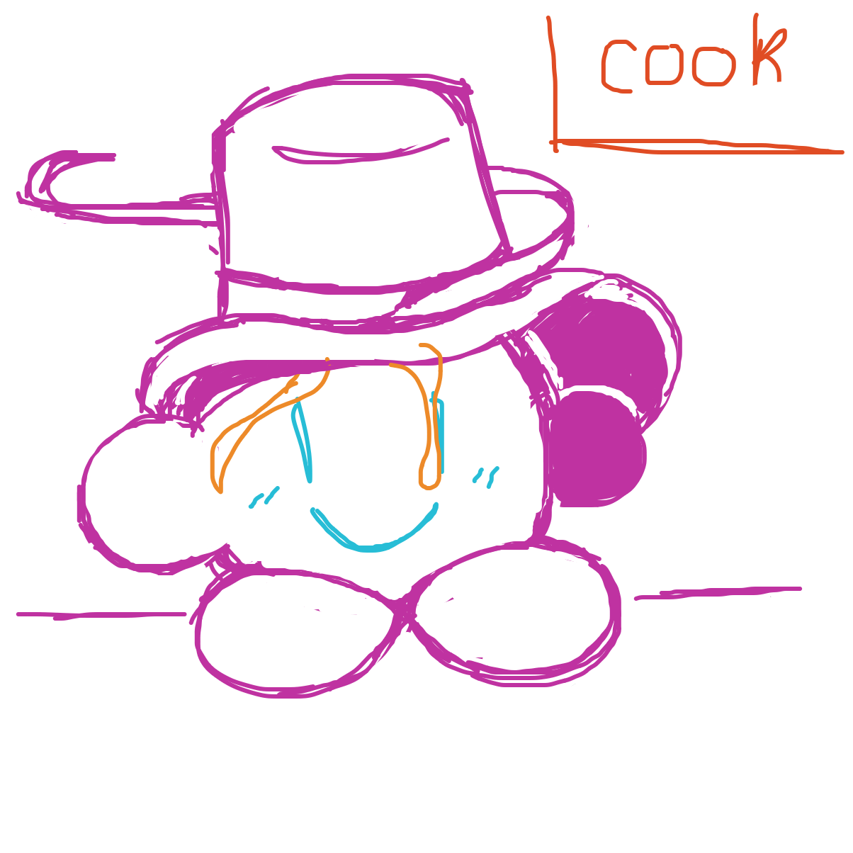 Drawing in cooking with kirby by Netu
