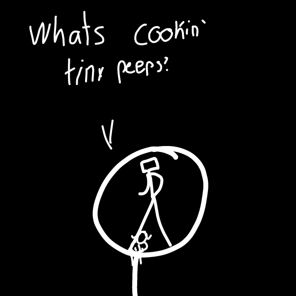 First panel in AN EXTREMELY TALL STICKMAN pt2 drawn in our free online drawing game