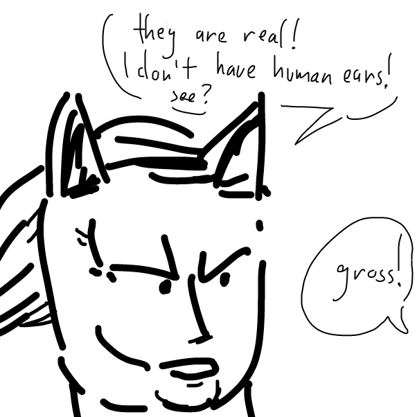 (he is lifting his hair with his hands ..
but i can't be bothered to draw that) - Online Drawing Game Comic Strip Panel by Peyocay