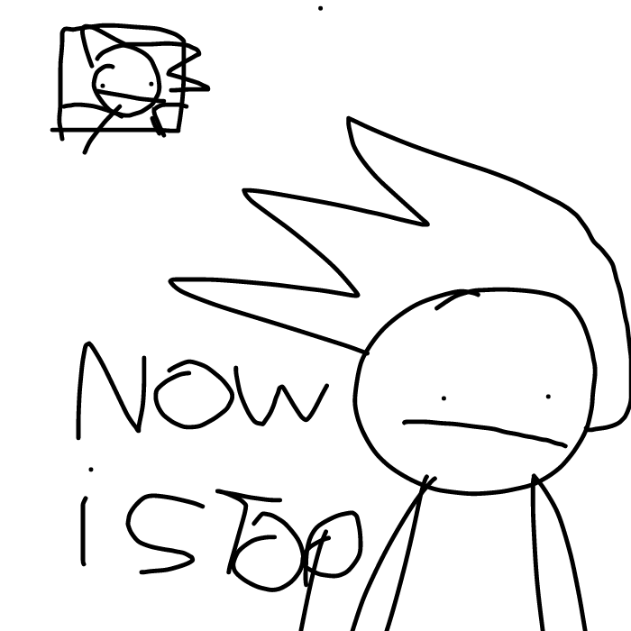 He stops - Online Drawing Game Comic Strip Panel by RiqTheEpic