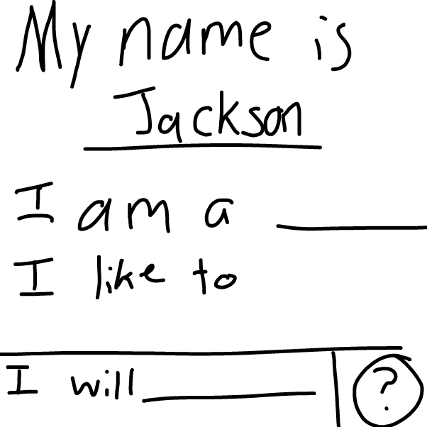 Drawing in ONE PERSON FILL IN ONE BLANK by boneHed