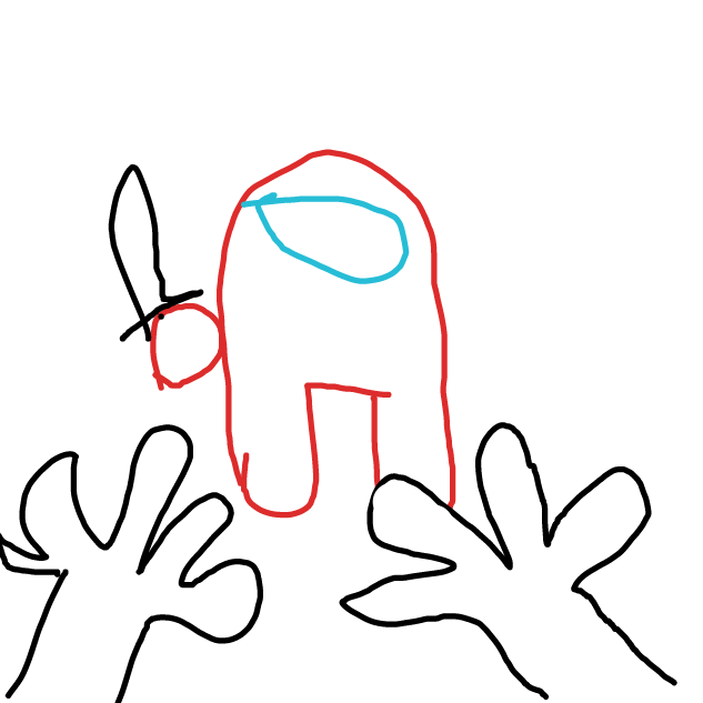 Drawing in POV: you are fighting amogus by squirrelmancer