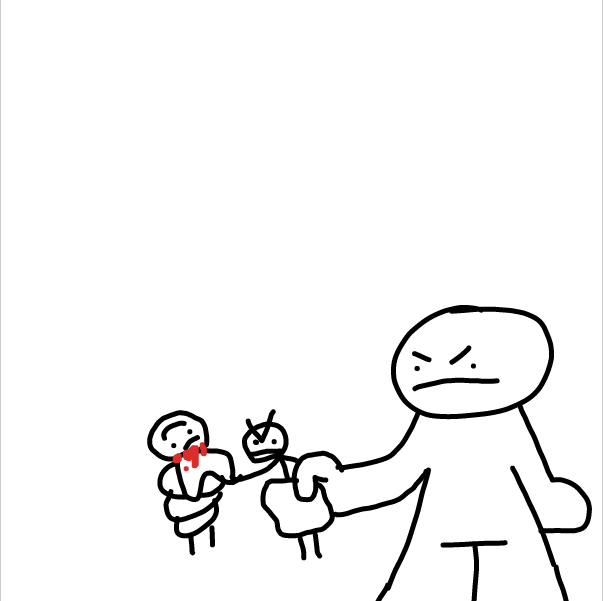 Drawing in Baby sitting an alien by ARIM