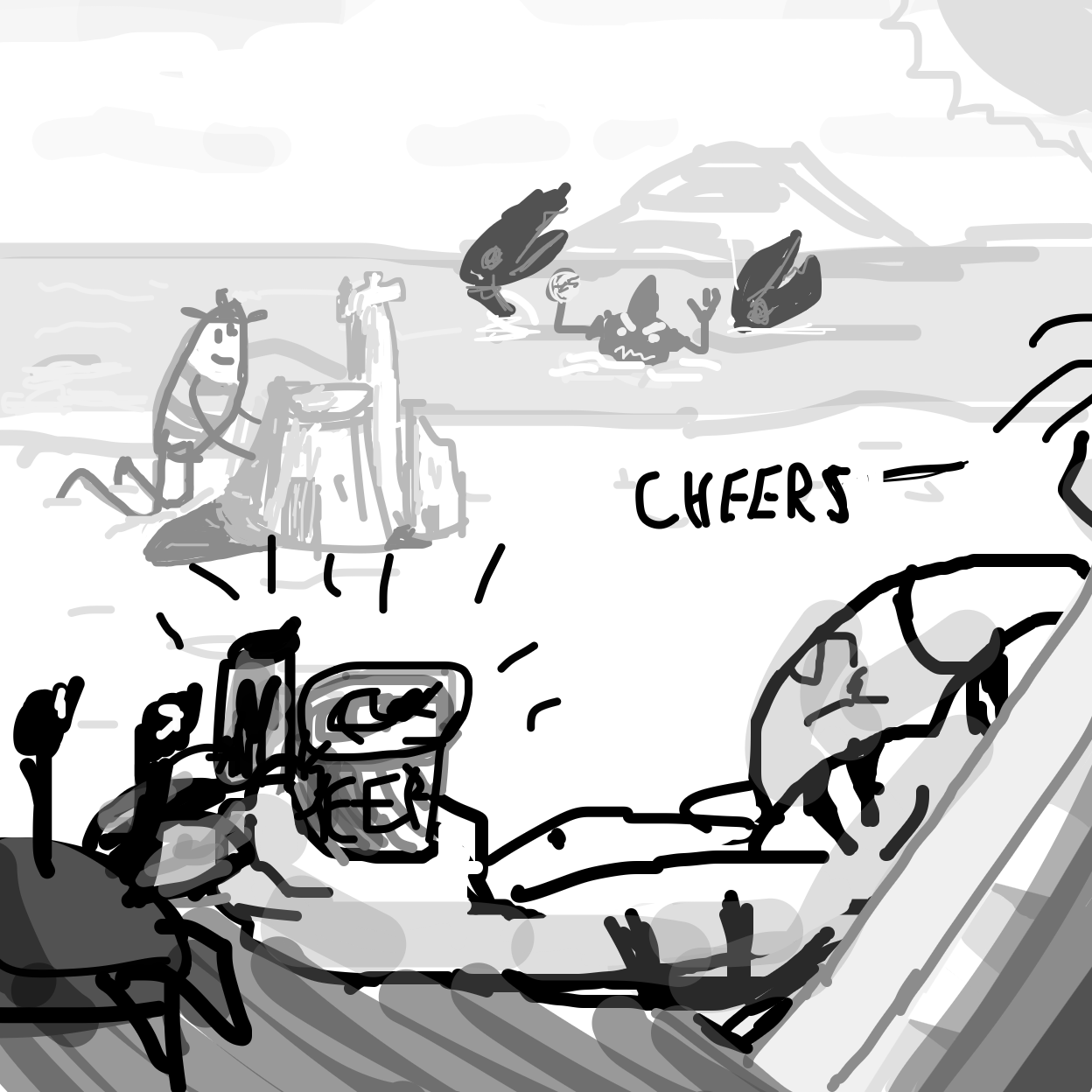 Drawing in Part 7: Beached by Painovoima