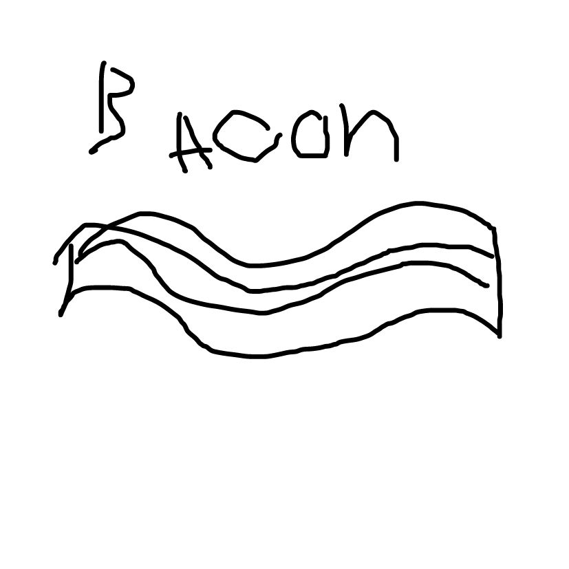 Drawing in bacon by delaruney