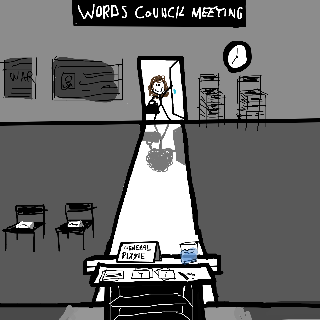 Welcome, our host, General PIXXIE.  - Online Drawing Game Comic Strip Panel by Painovoima