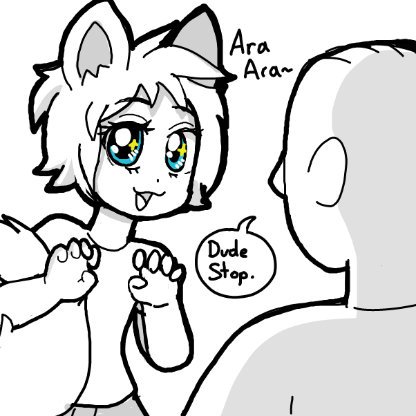 Drawing in Cat ears Sam by Paulo