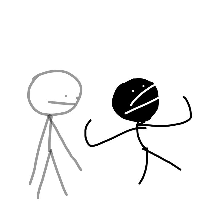 Pretend that theres blood on evil jim's face tho - Online Drawing Game Comic Strip Panel by RiqTheEpic