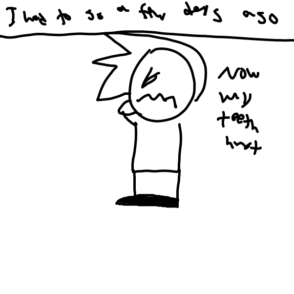 "I had to go a few days ago, now my teeth hurt" - Online Drawing Game Comic Strip Panel by Z.The.Comic