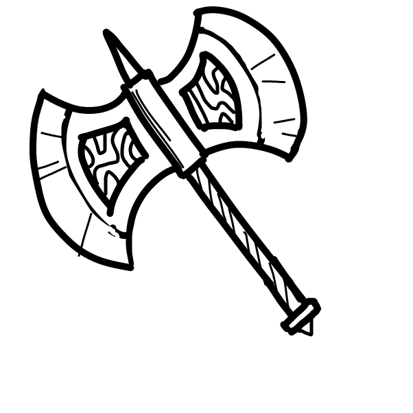 A battle axe. - Online Drawing Game Comic Strip Panel by SeanTrunks
