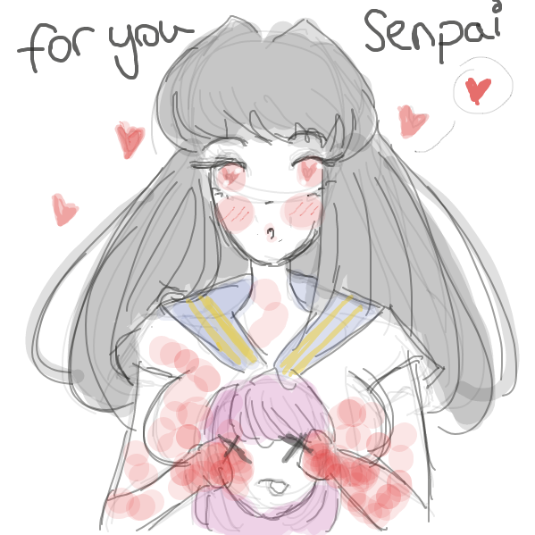 Drawing in Impress Senpai by Roodles_Doodles