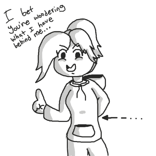 She's hiding something! - Online Drawing Game Comic Strip Panel by xavvypls
