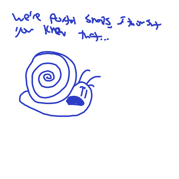 "We're portal snails, I thought you knew that" - Online Drawing Game Comic Strip Panel by Z.The.Comic