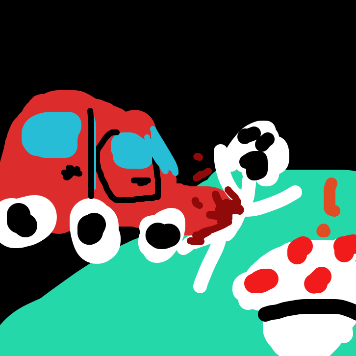 Hit by random (badly drawn) car - Online Drawing Game Comic Strip Panel by Turkeysandwicj