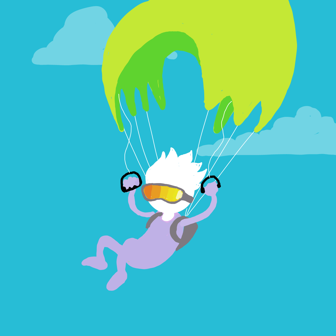 Drawing in Sky Diving by Wizard Croissant